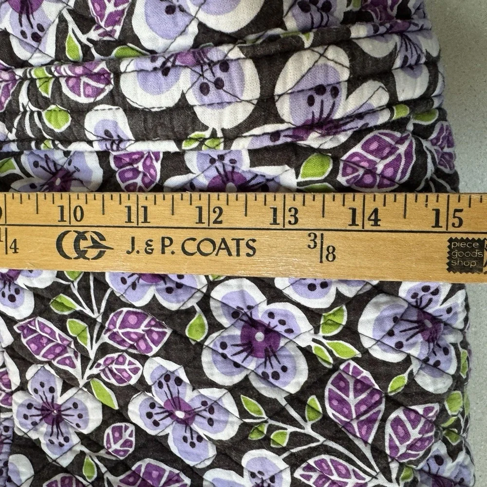 VERA BRADLEY Plum Petals XLQuilted Floral Zip Tote Bag Purple/Brown/Green